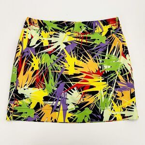 Loudmouth Multicolor Splatterific Splatter Paint Print Mini Skort Skirt Size 6